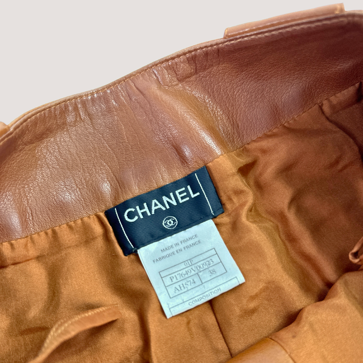 Vintage Chanel Brown Leather Pants