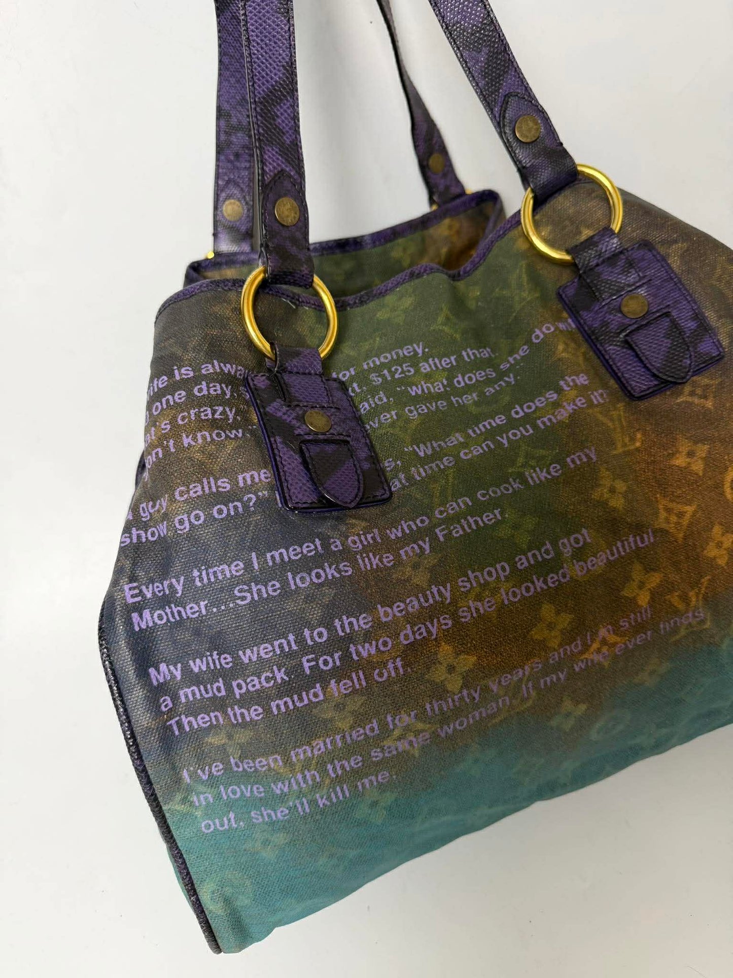 Louis Vuitton Richards Prince L.E Heartbreak Jokes Tote Bag