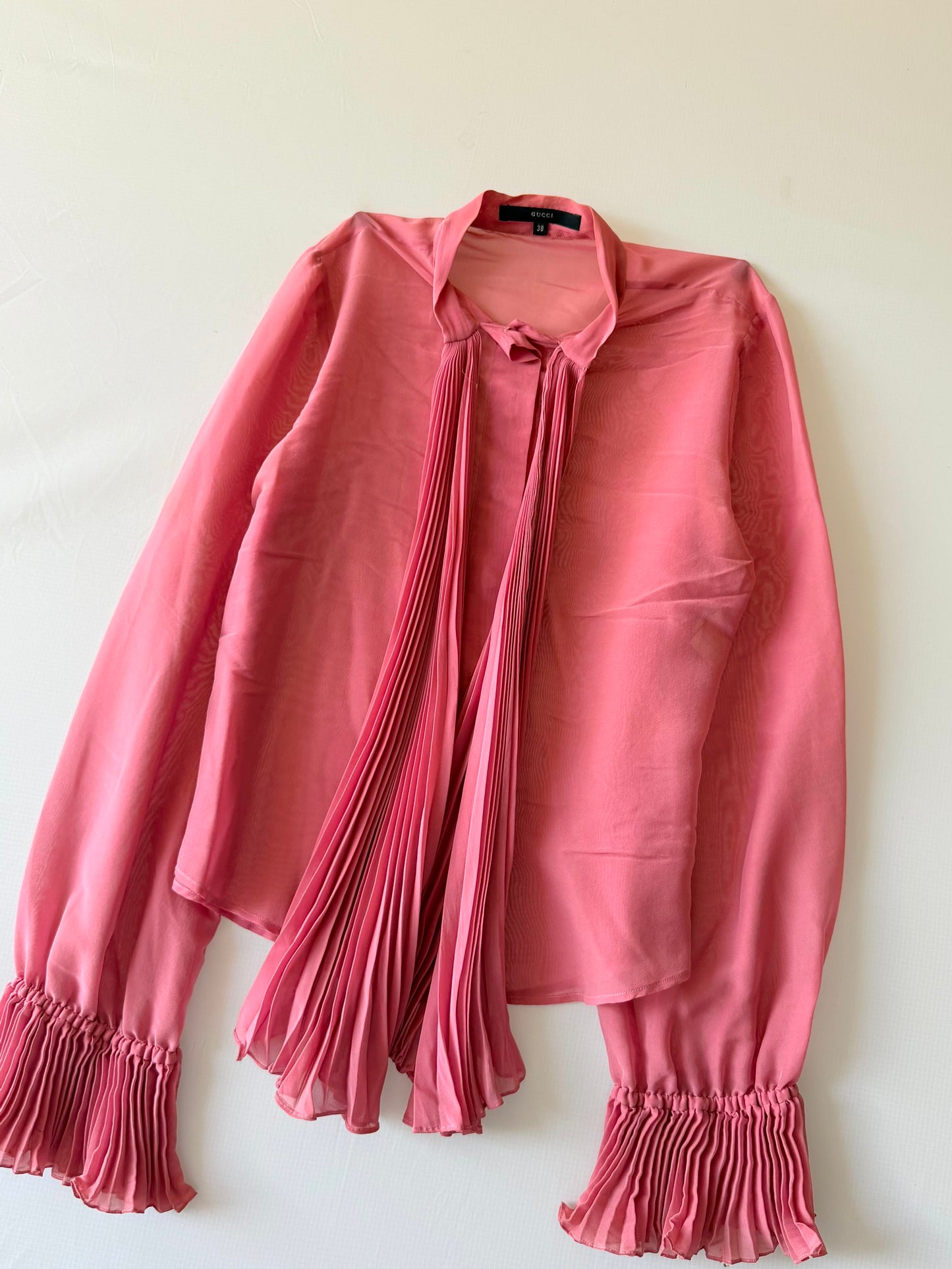Gucci by Tom Ford SS2000 Pink Ruffled Long Sleeve