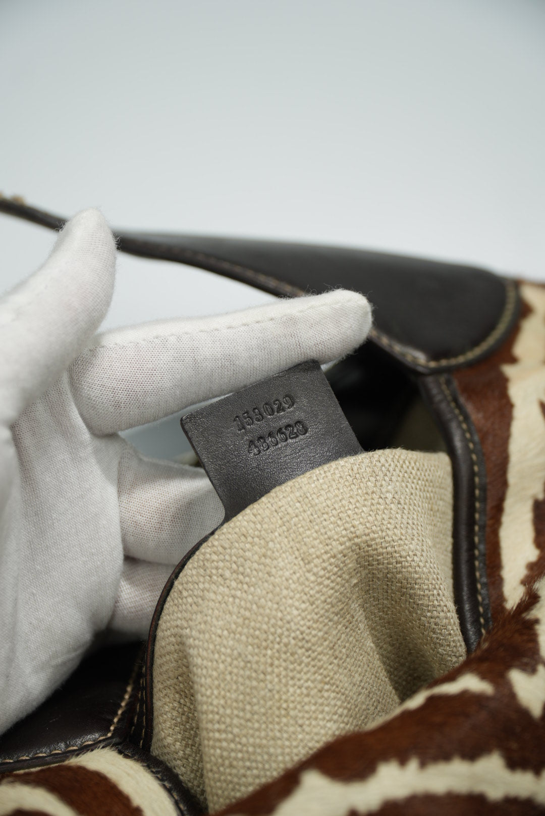 Gucci by Tom Ford Brown and White Zebra Print Pony-hair Jackie O Bag