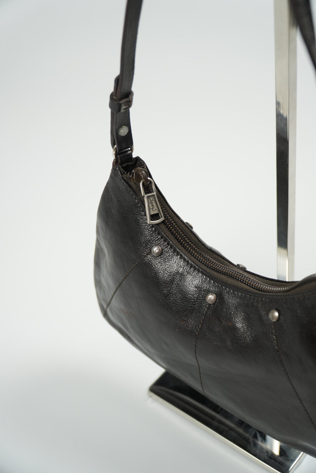 Yves Saint Laurent Rive Gauche Studded Leather Pochette