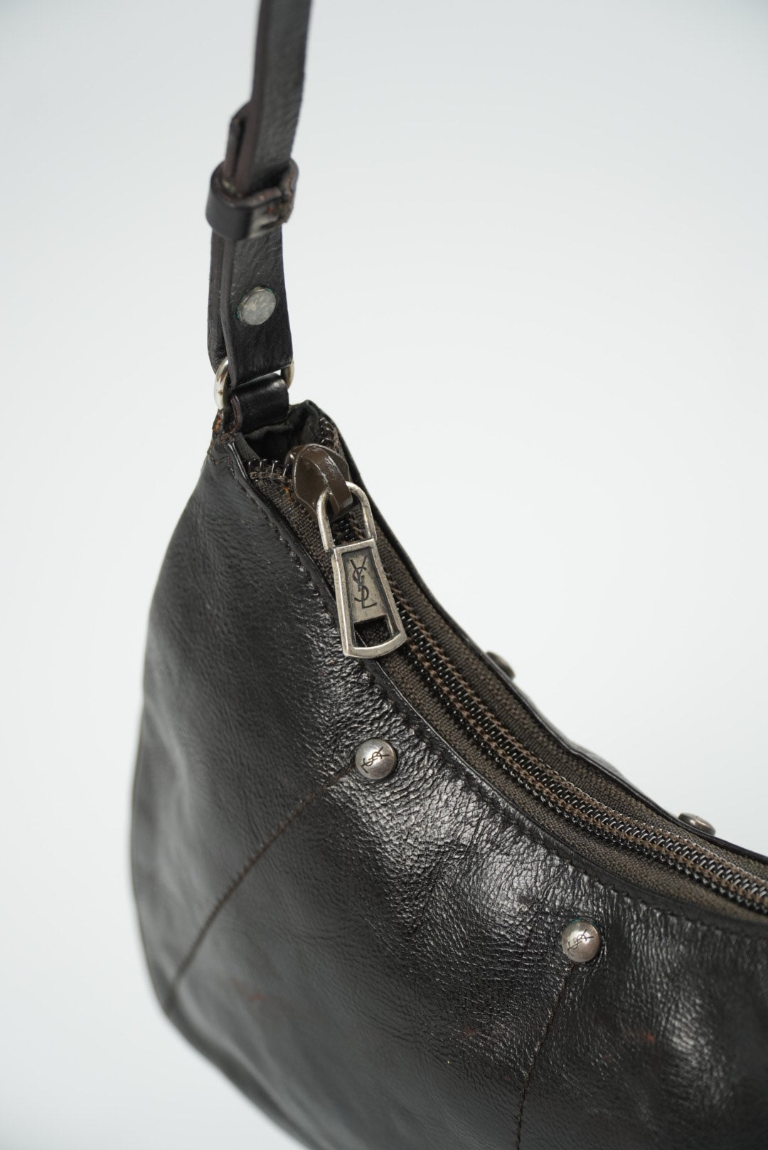 Yves Saint Laurent Rive Gauche Studded Leather Pochette