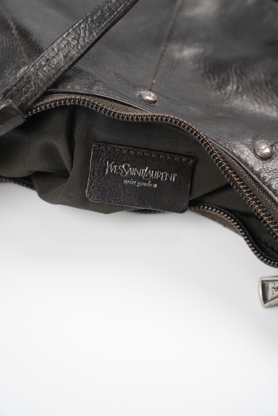 Yves Saint Laurent Rive Gauche Studded Leather Pochette