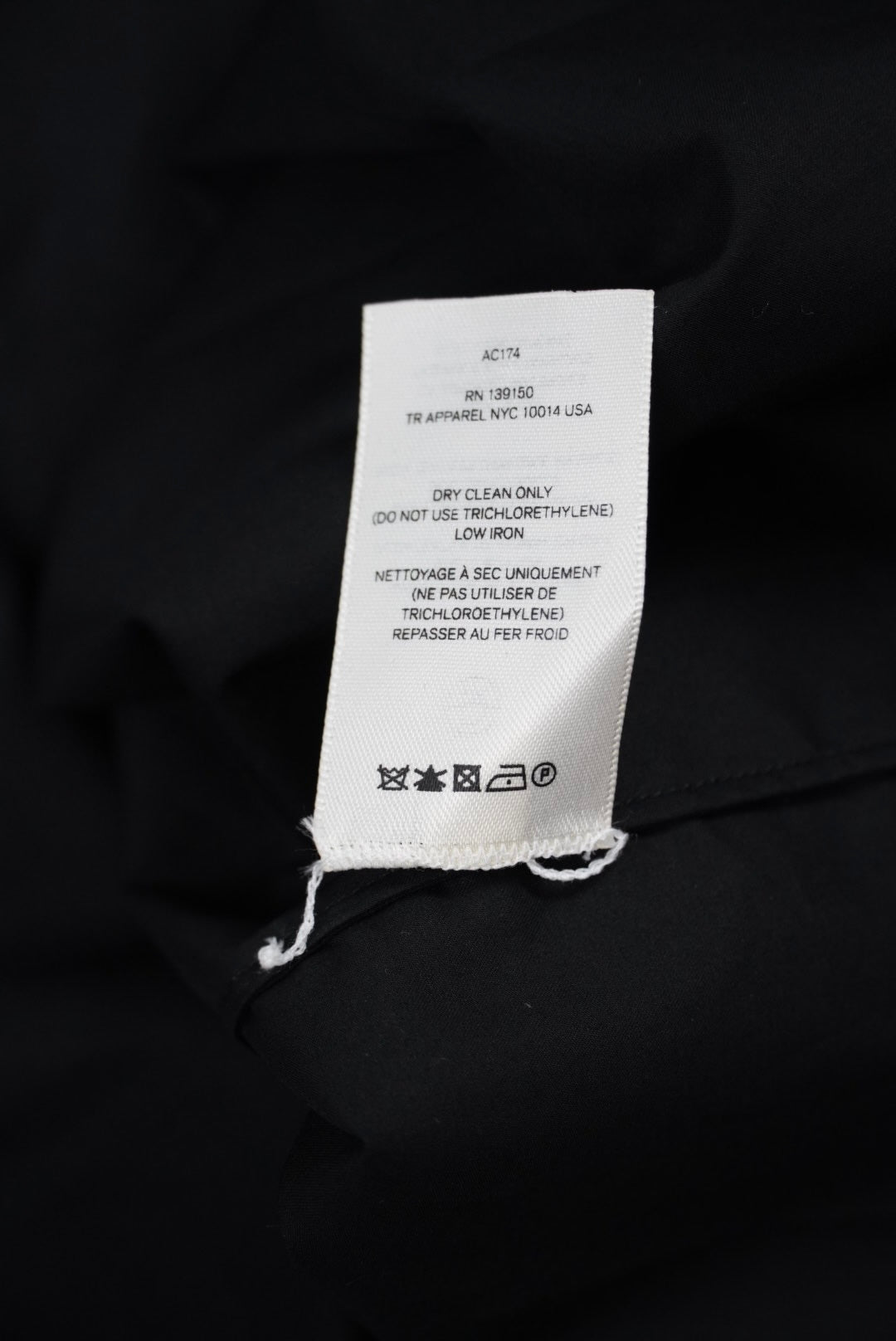 The Row Collarless Black Short Sleeve Polo