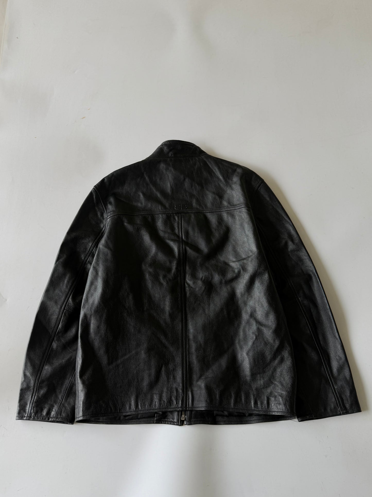 Balenciaga Nicolas Ghesquière BB Back Logo Leather Jacket