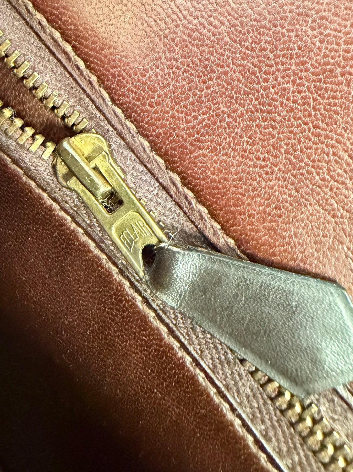 Vintage Hermes 1983 Brown Box Calf Passe Guide Shoulder Bag