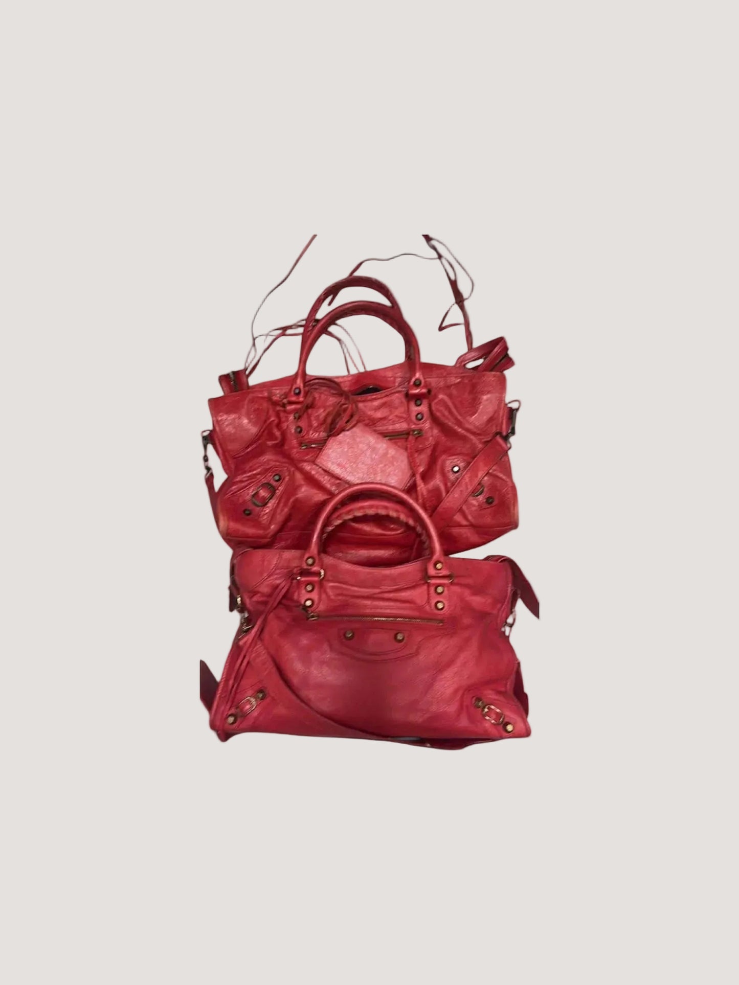 2000’s 2 pcs Balenciaga Red Classic City Bag