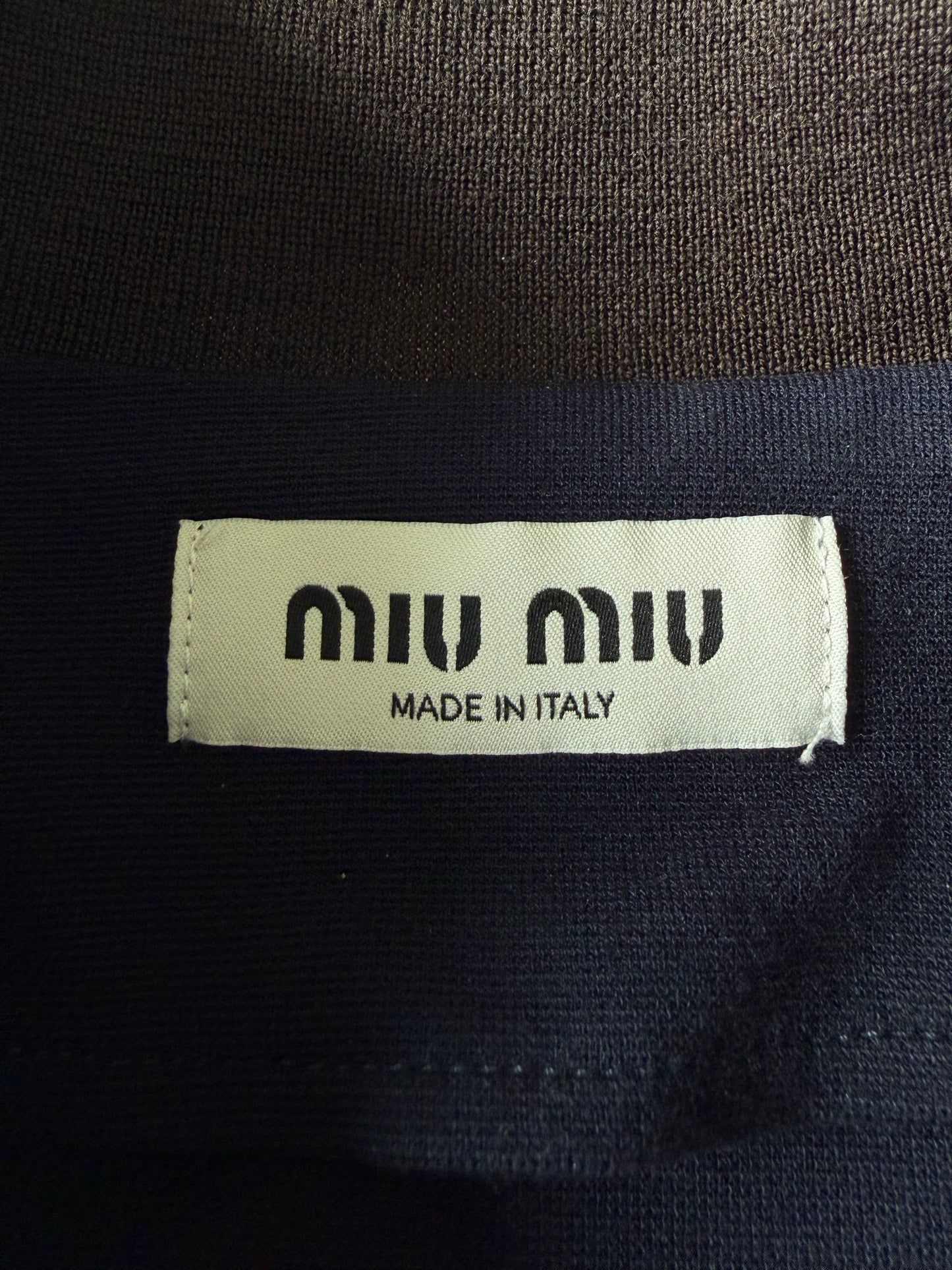 Miu Miu Brown & Blue Polo-Neck Zipped Sweatshirt