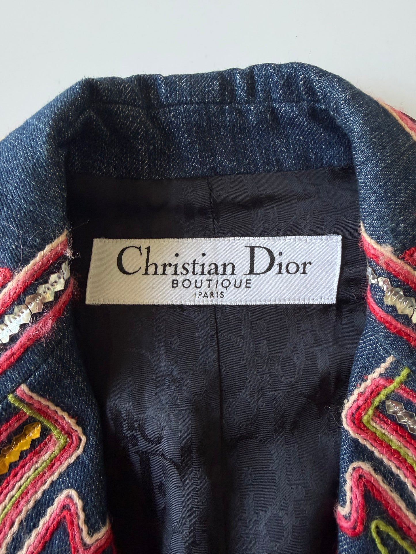 Christian Dior Boutique 2006 Denim Embroidered Jacket