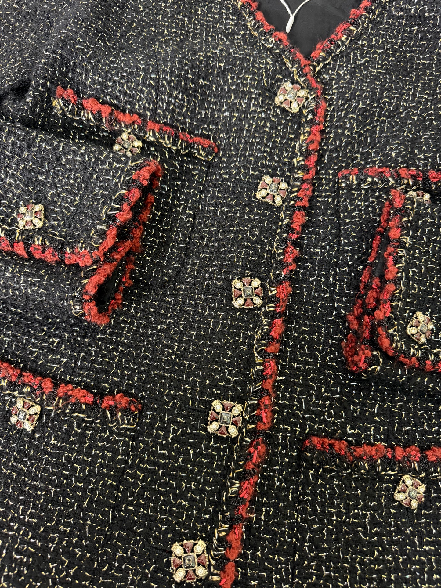 Chanel 11A Gripoir Tweed CC Logo Button Jacket