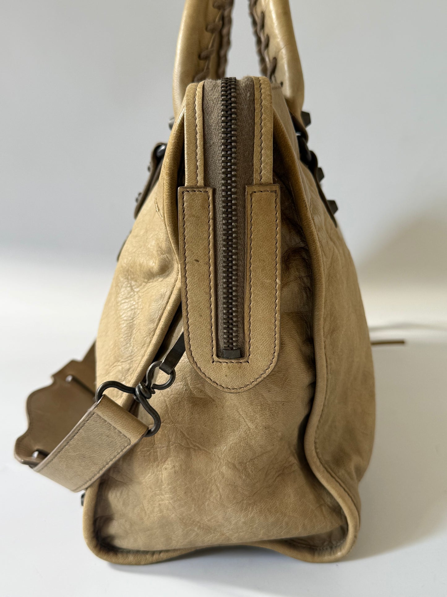 2000’s Balenciaga Dune Lambskin Leather Motorcycle City Bag