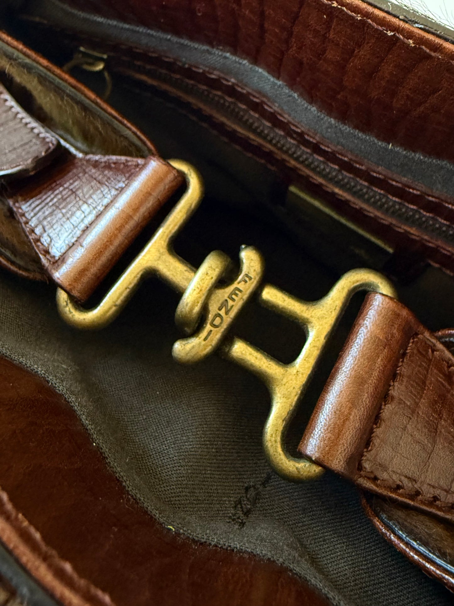Fendi Zucca Pony Hair Du Jour Bag