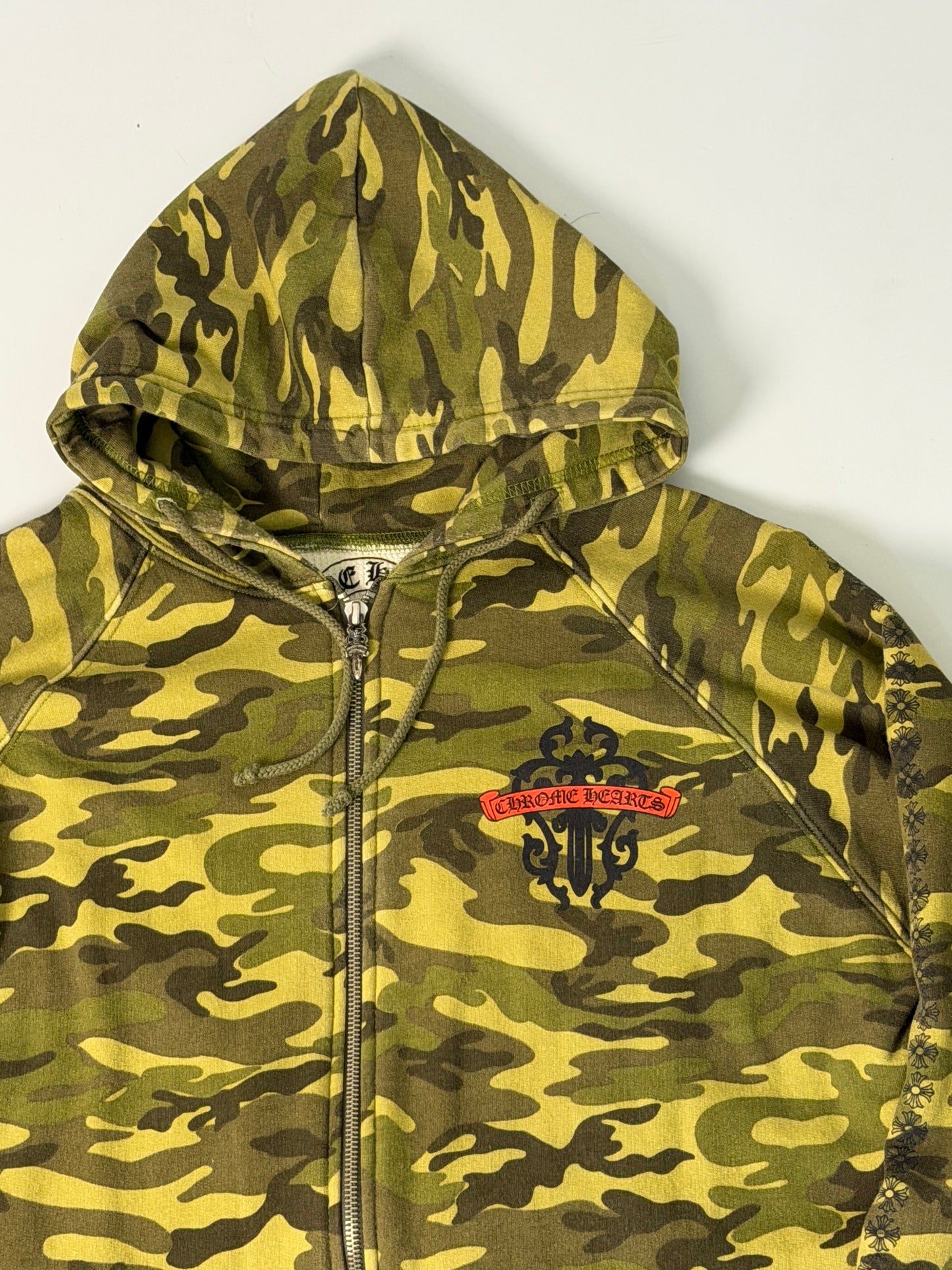 Chrome Hearts Camo Thermal Lined Zip Up Hoodie