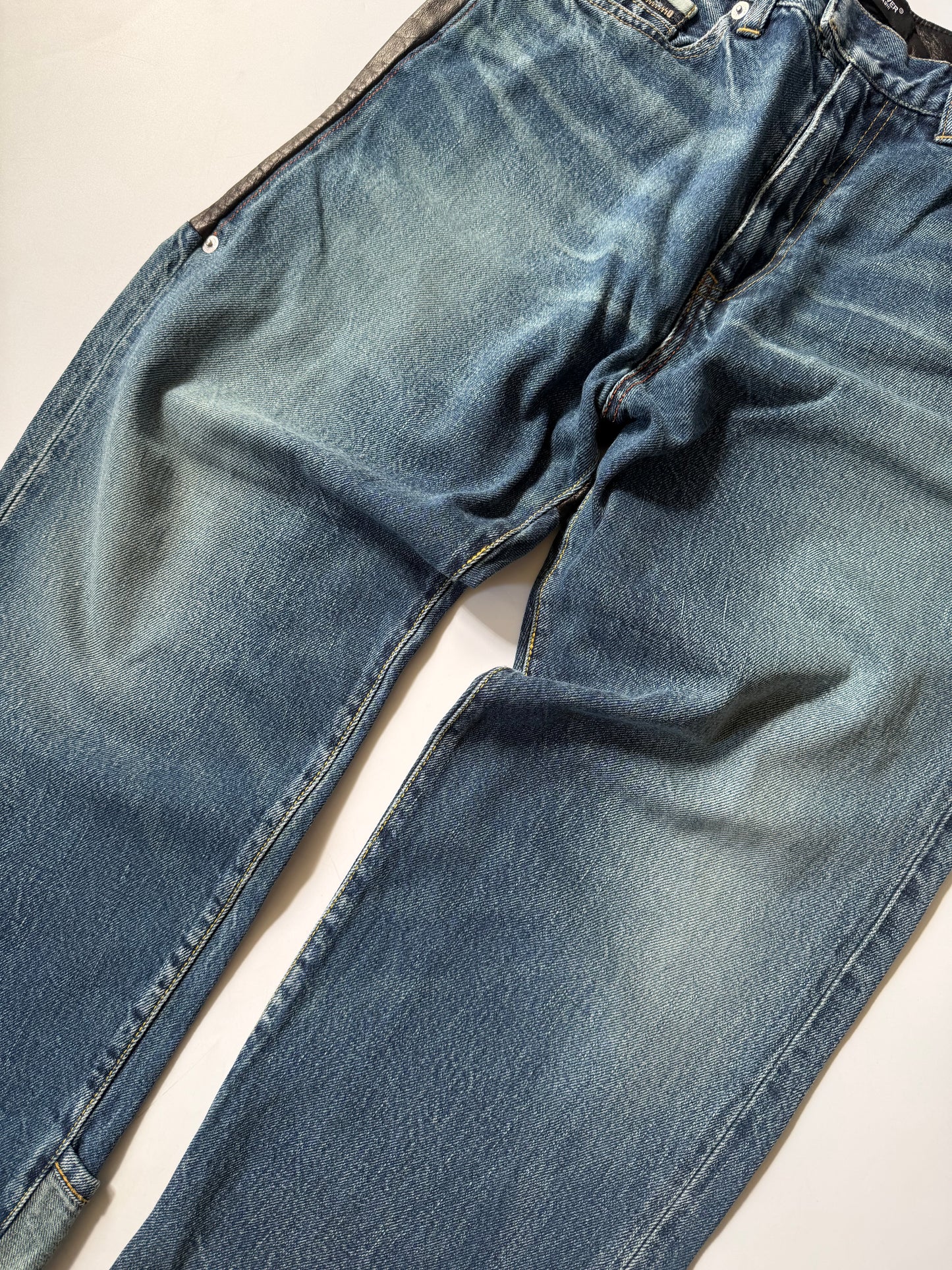 Undercover Switching Leather Denim Pants