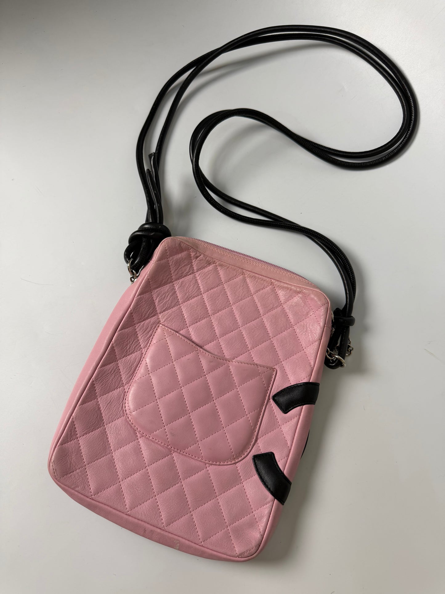 2003 Chanel Pink Cambon Ligne Messenger Bag