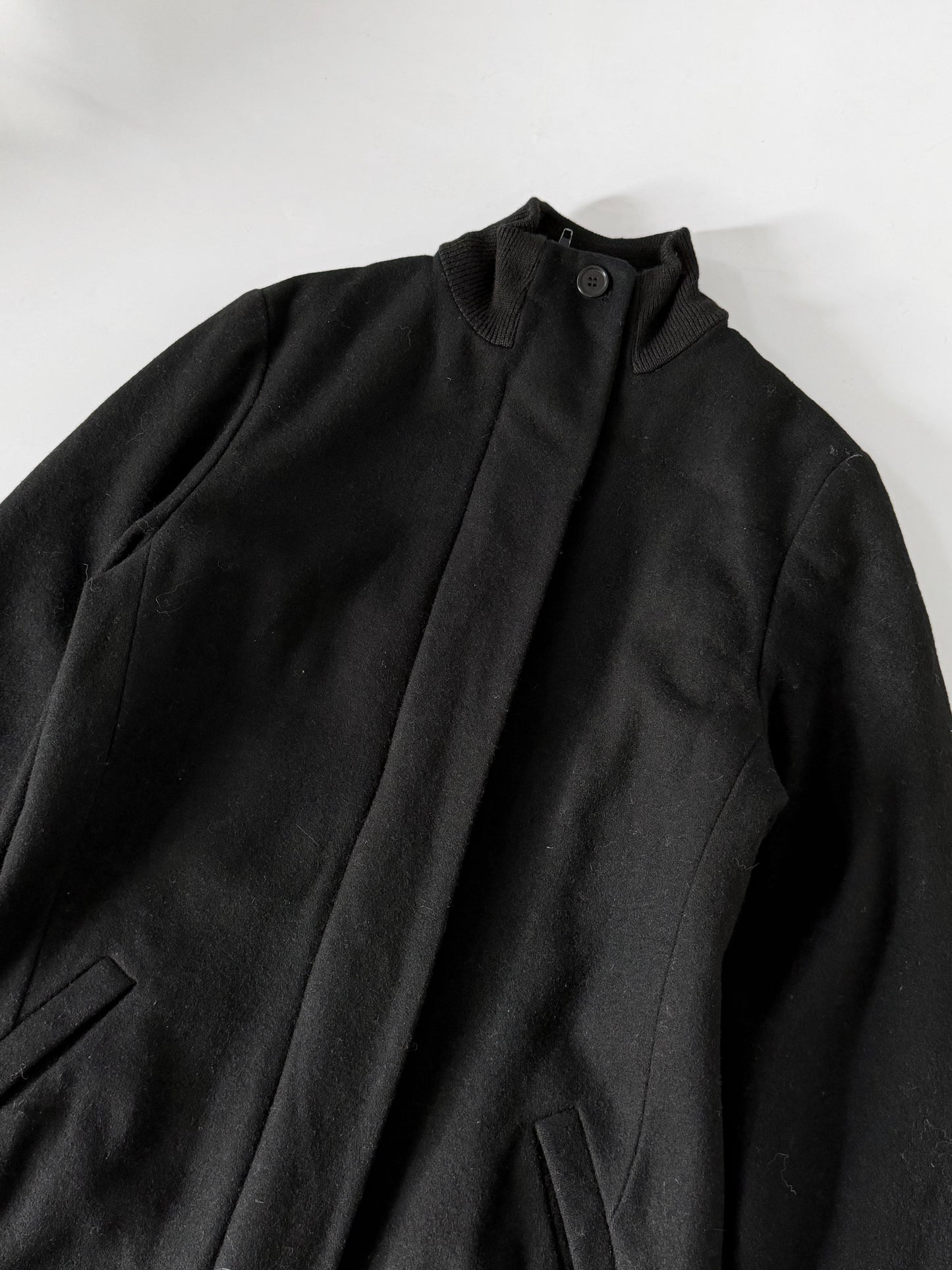 Helmut Lang 1998 Black Long Wool Coat