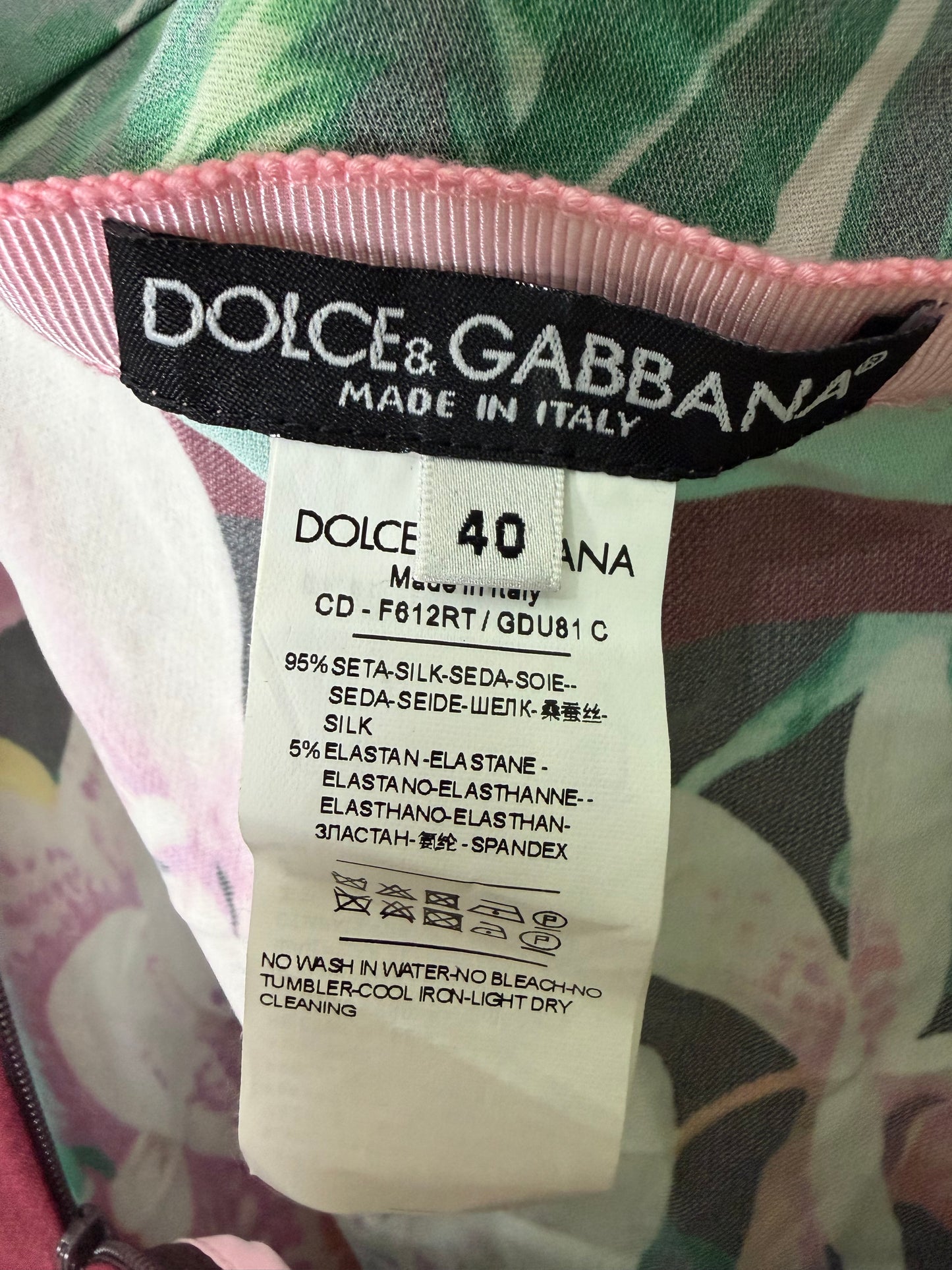 Dolce & Gabbana Tropical Jungle Print One-Shoulder Dress