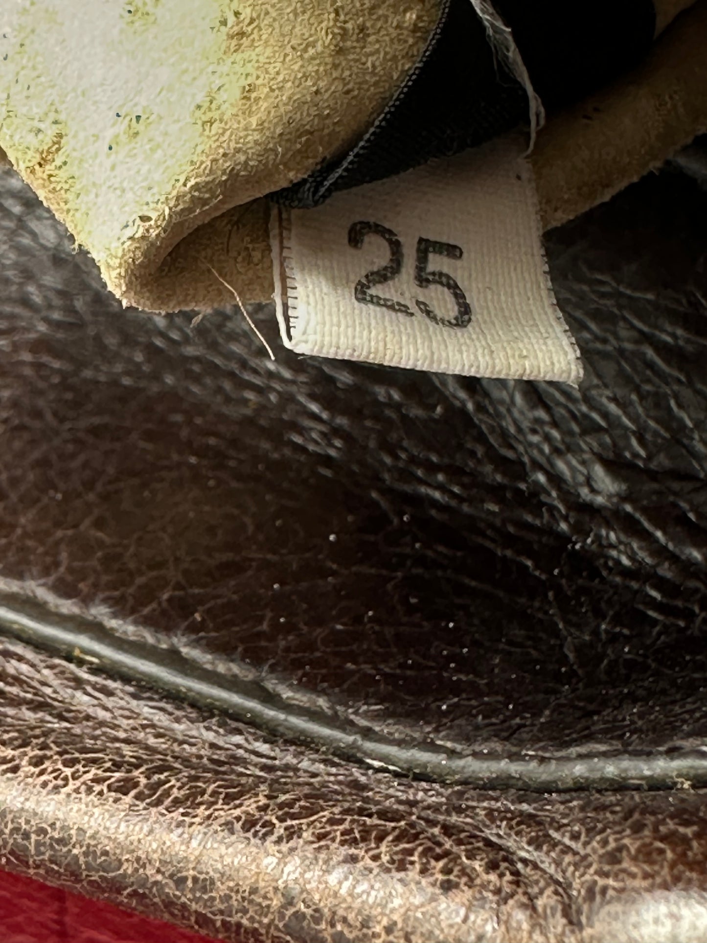 Prada Red Vitello Shine Fringe Shoulder Bag Brown Dark brown