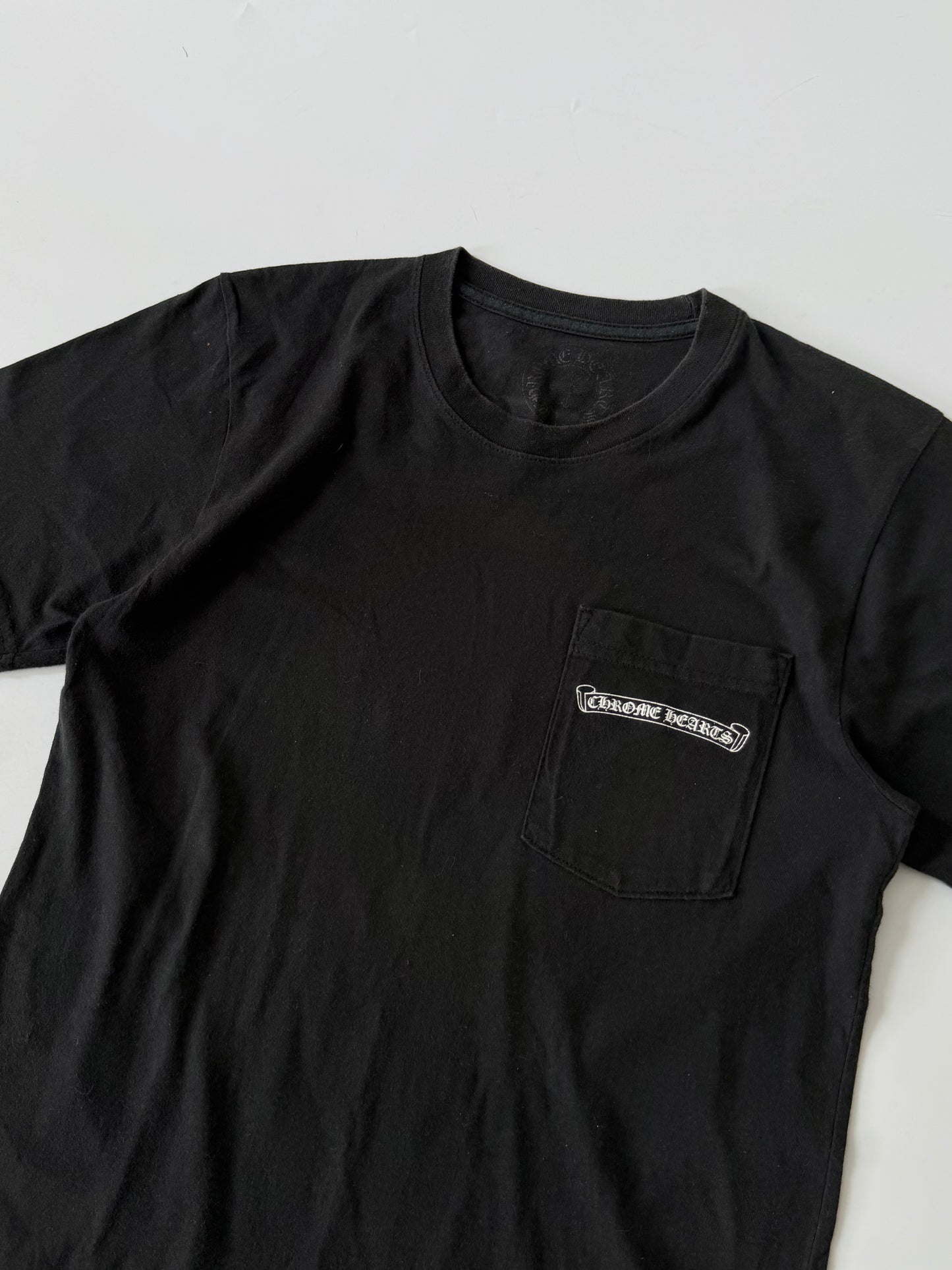 Chrome Hearts Black U.S.A. Script Logo Pocket Tee