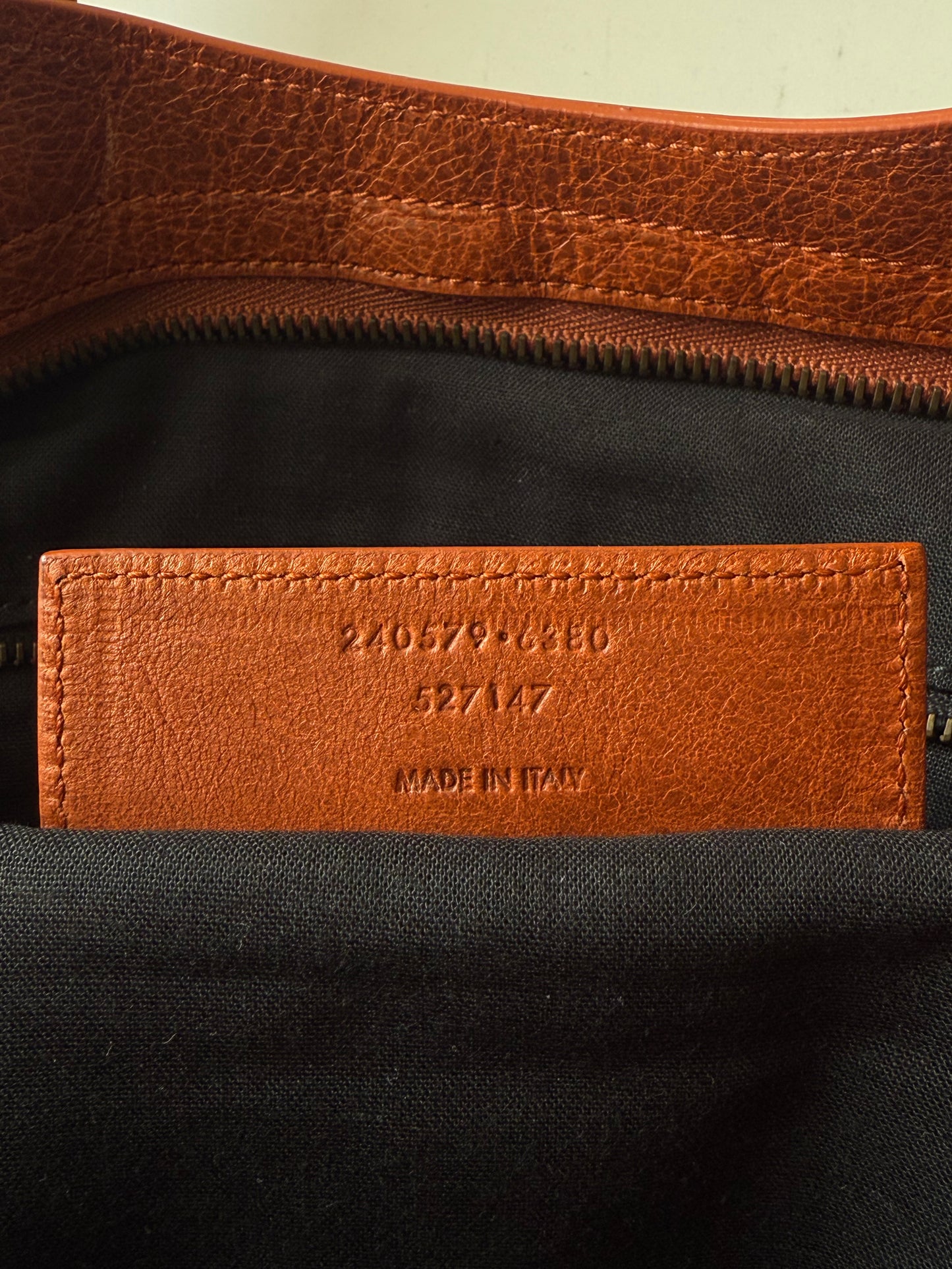 2000’s Balenciaga Orange Brulee Motorcycle Town Bag
