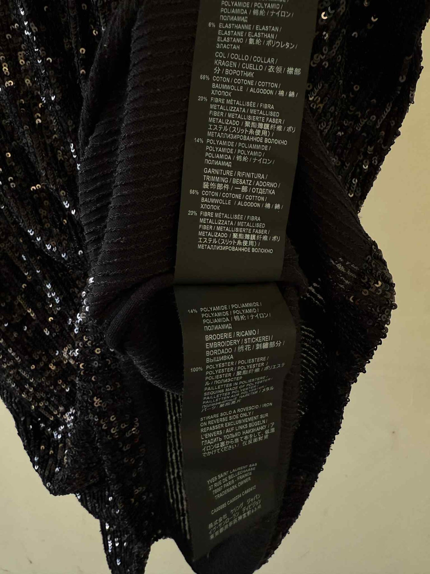 Saint Laurent Oversized Sequin Polo