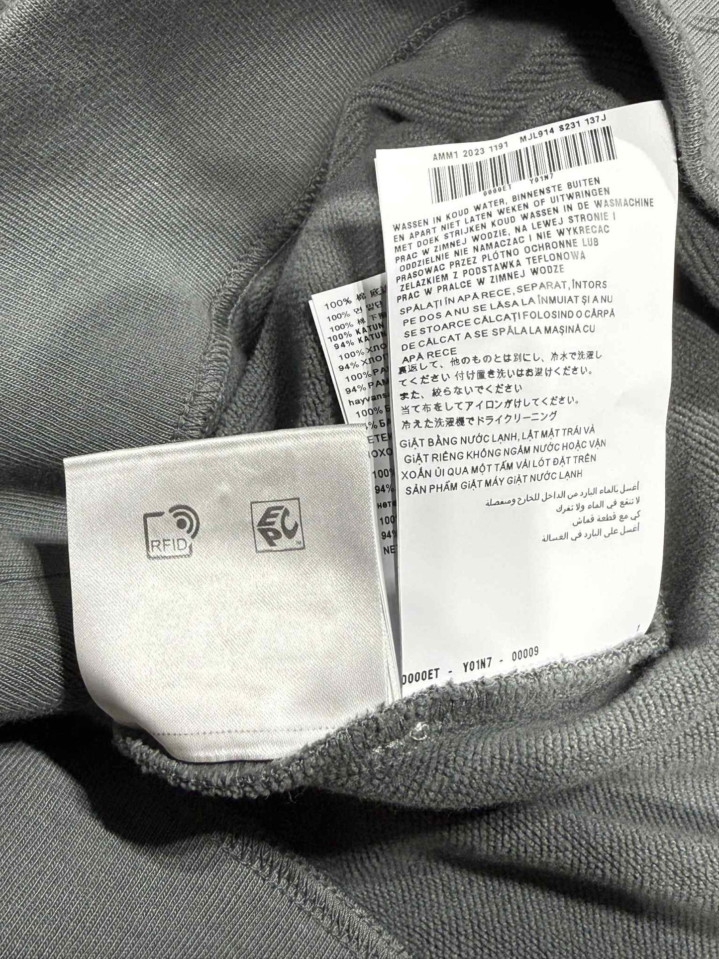 Miu Miu Gray Garment-Dyed Cotton Fleece Sweatshirt