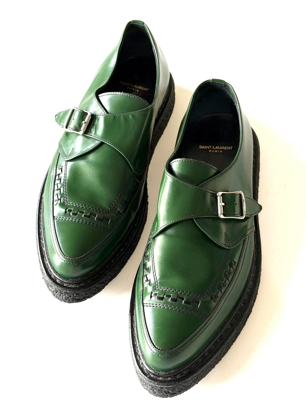 Saint Laurent by Hedi Slimane F/W2014 Green Monk Creeper