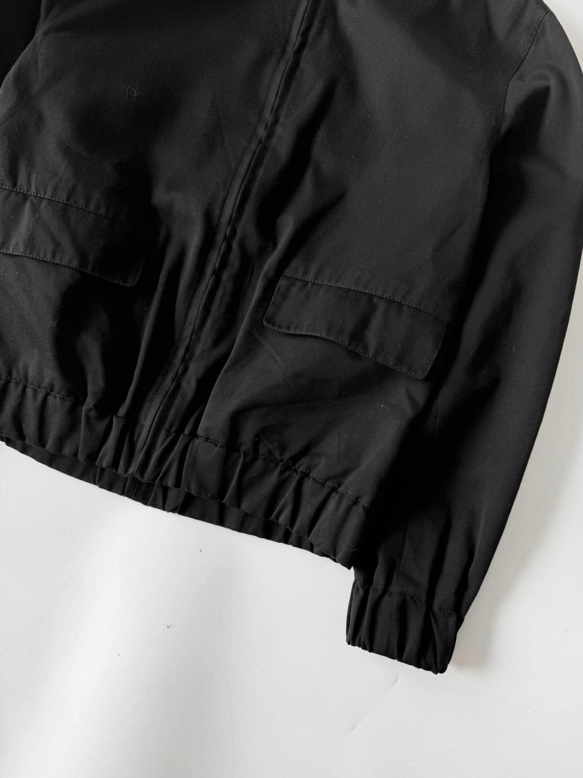 Vintage Hermes Black Zip Bomber Jacket