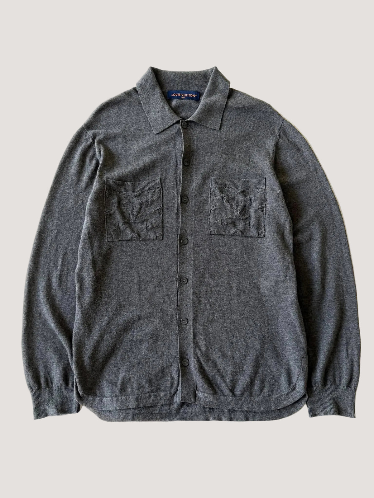 Louis Vuitton Gray Oversized Cotton Knit Shirt