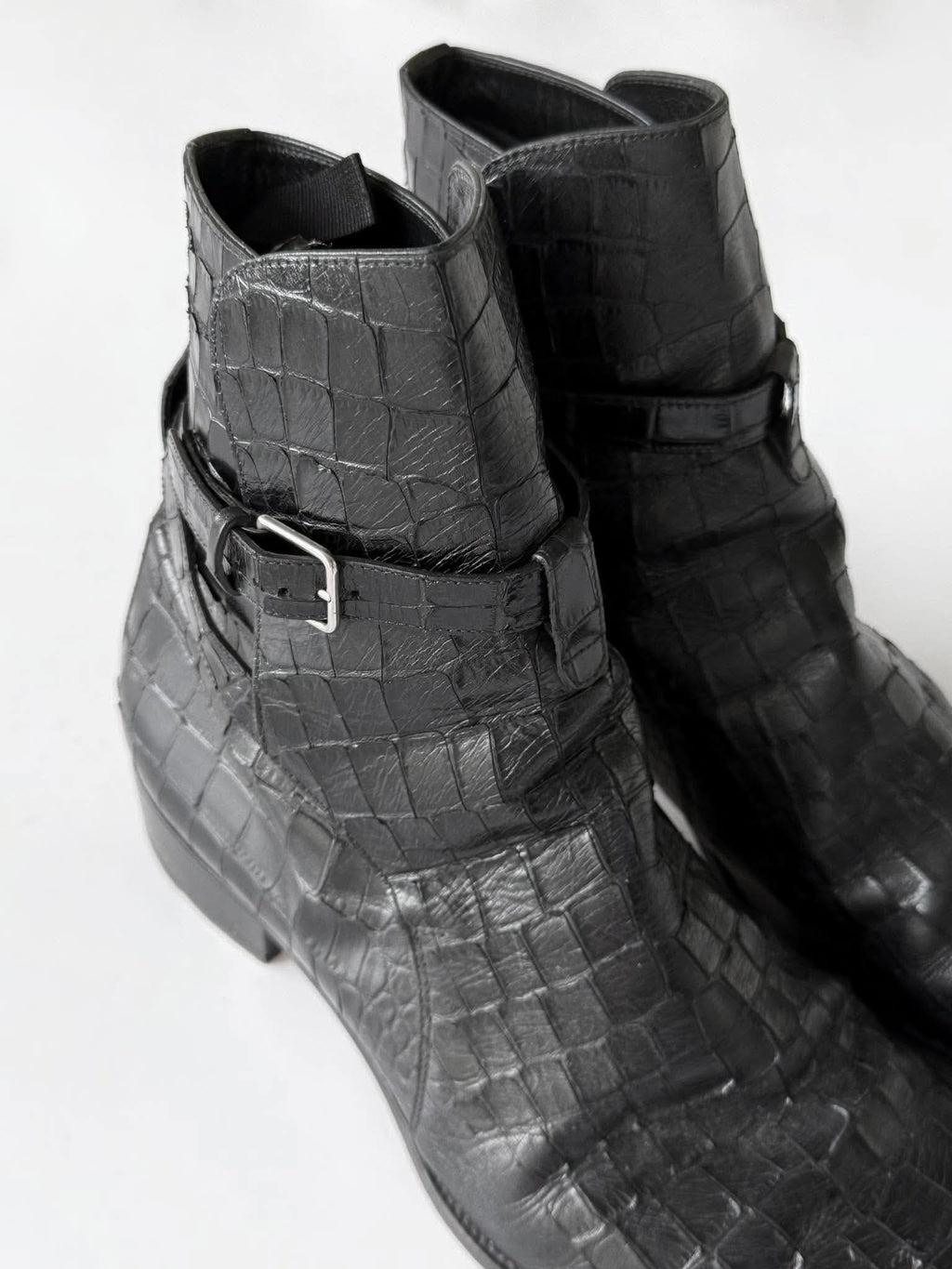 Saint Laurent by Hedi Slimane Crocodile Jodhpur Boots