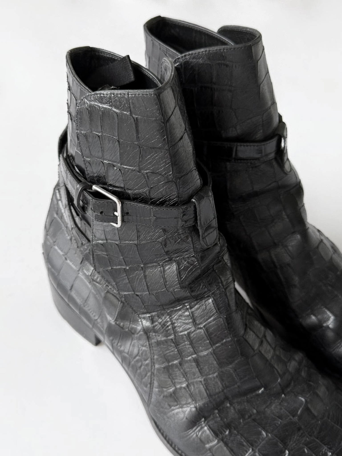 Saint Laurent by Hedi Slimane Crocodile Jodhpur Boots