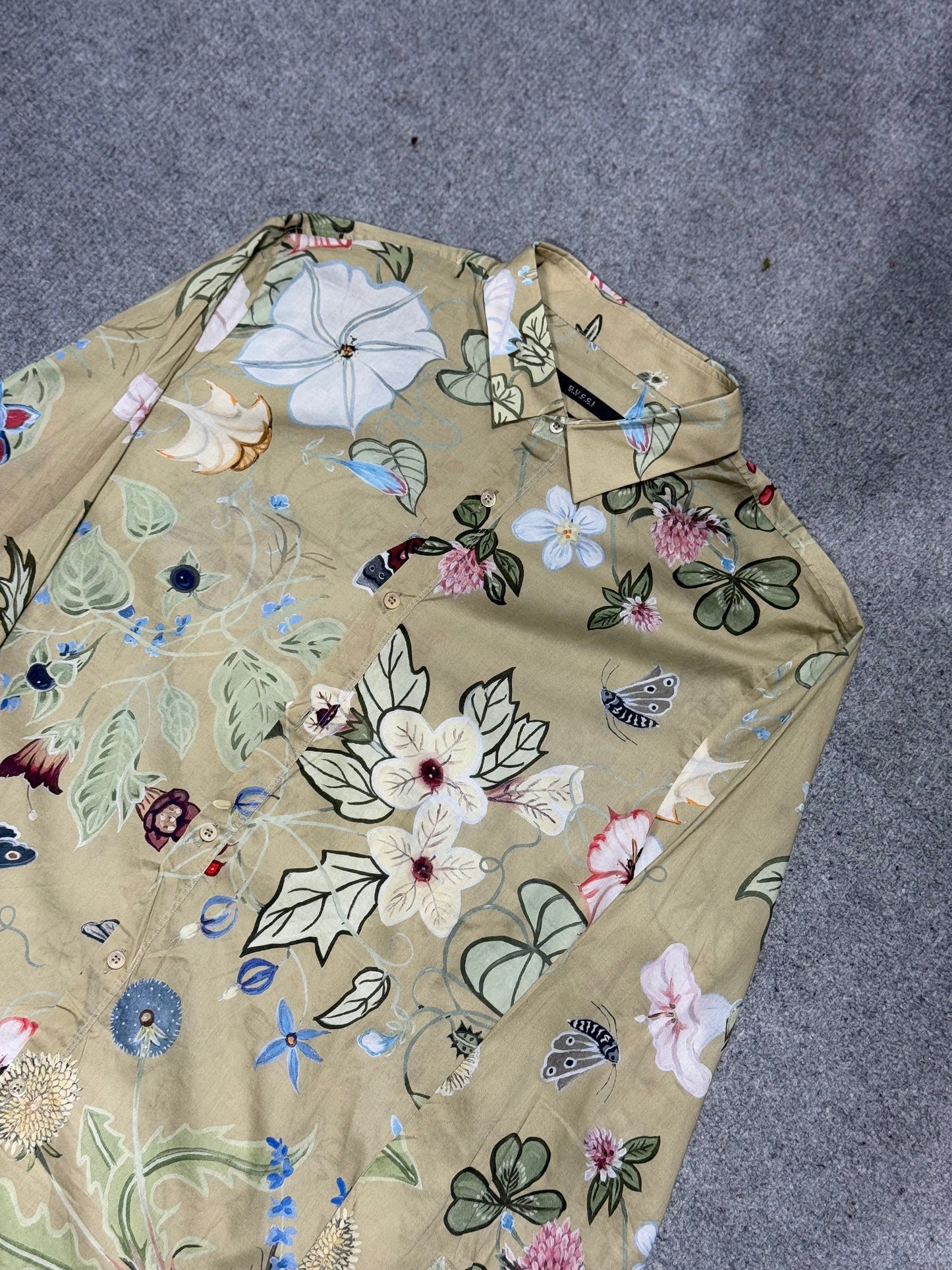 Gucci Beige Cotton Floral Print Duke