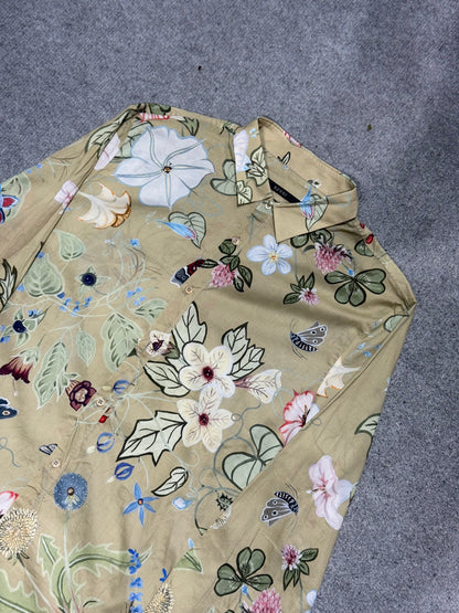 Gucci Beige Cotton Floral Print Duke