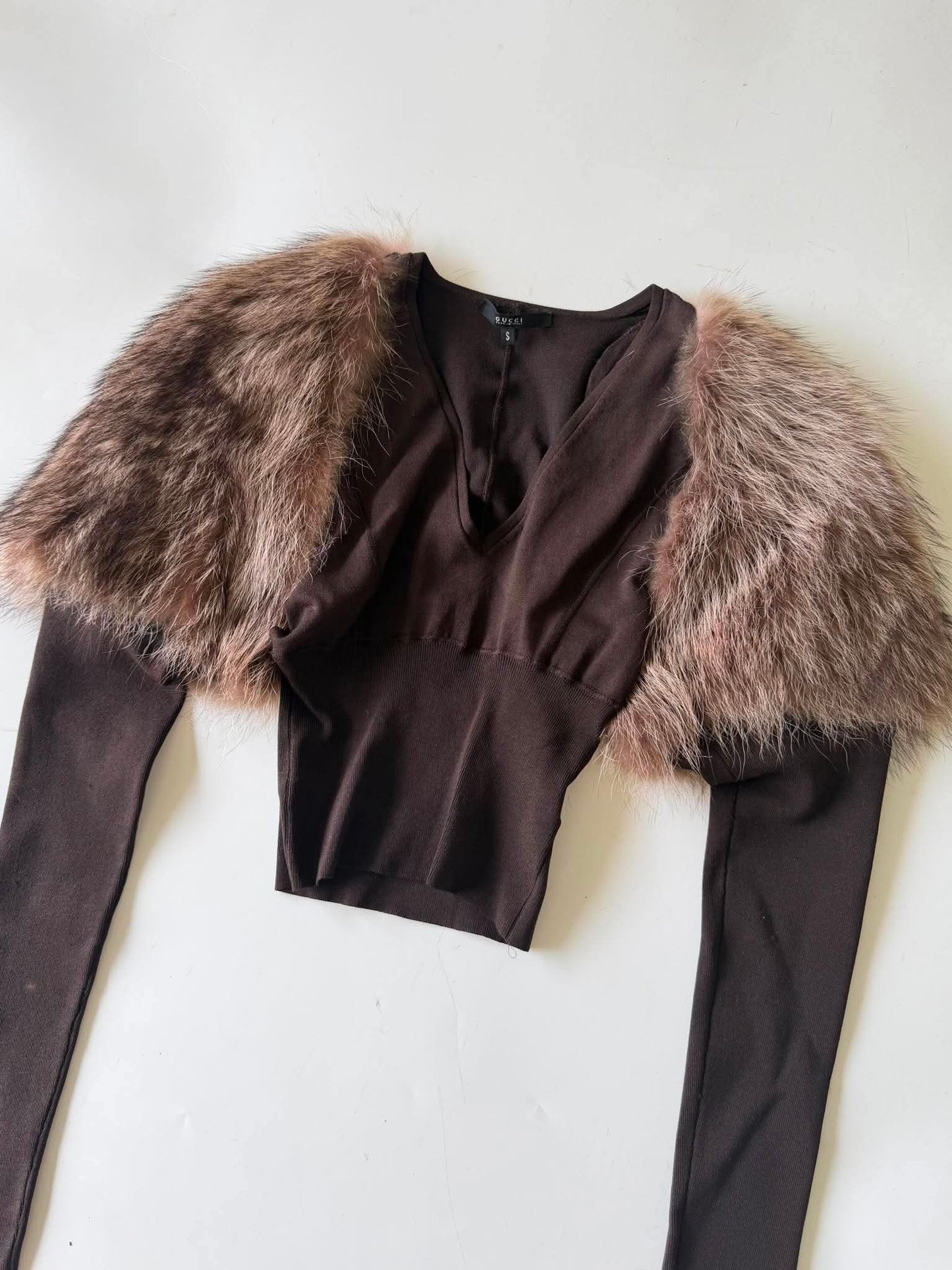 Gucci by Tom Ford F/W 2003 Brown Fur Shrug