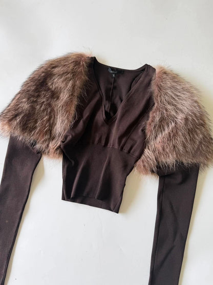Gucci by Tom Ford F/W 2003 Brown Fur Shrug