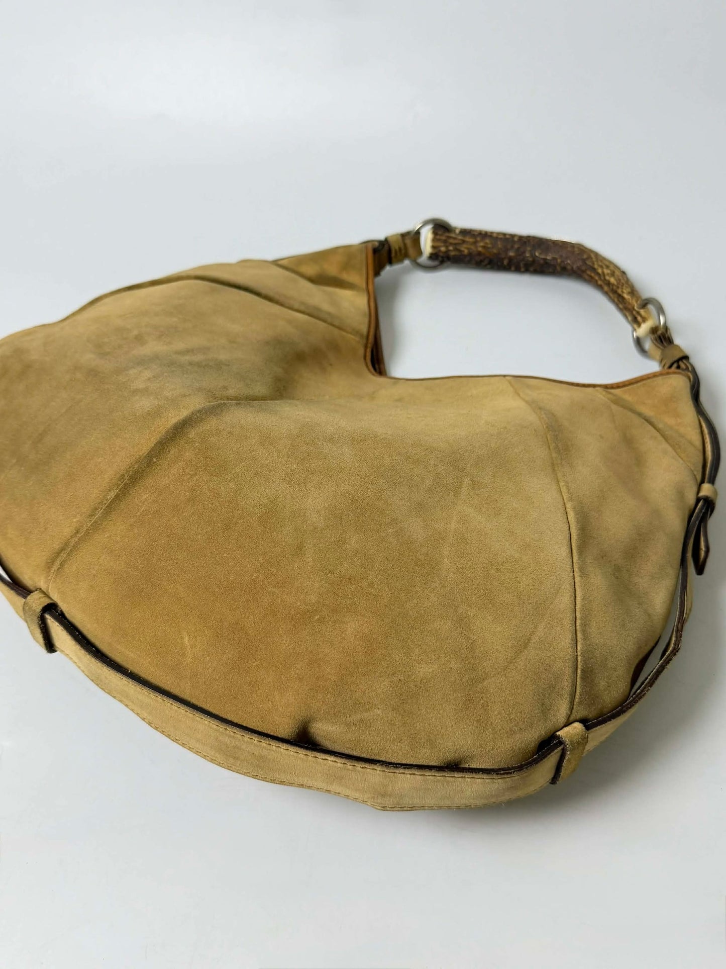 Yves Saint Laurent Taupe Suede Mombasa Hobo Bag