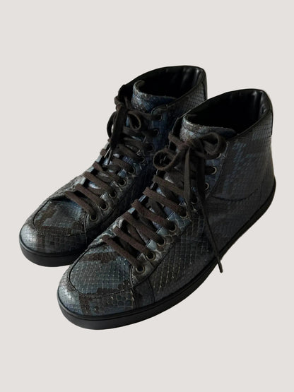 Gucci by Frida Giannini Blue Python High Top Sneakers
