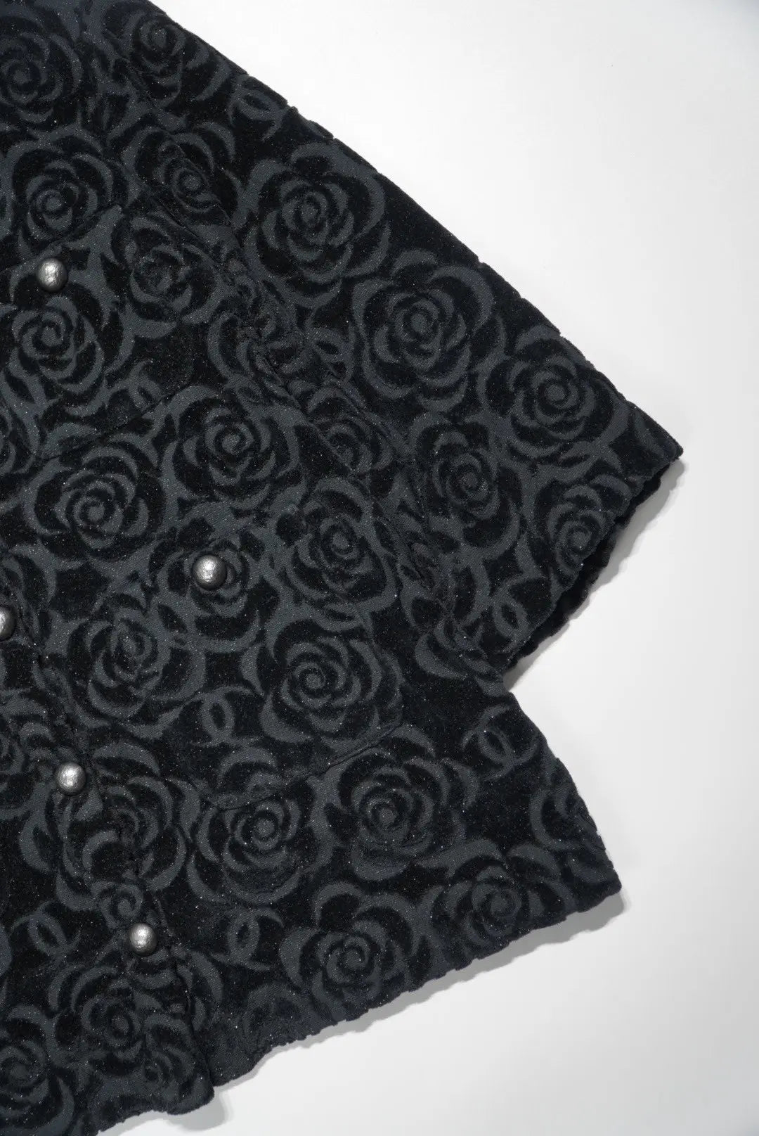 Chanel Black Terry Velour Jacket Camellia Flower