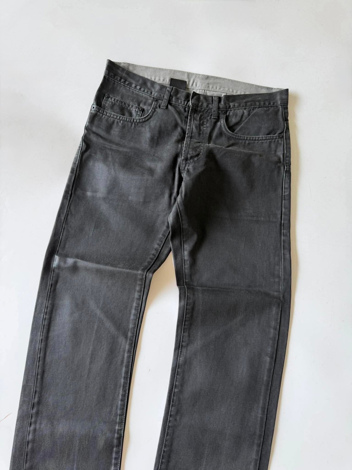 Dior Homme by Hedi Slimane Black Coated Waxed Skinny Jeans