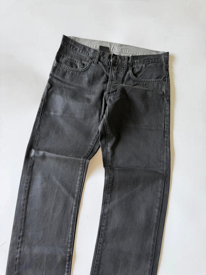 Dior Homme by Hedi Slimane Black Coated Waxed Skinny Jeans