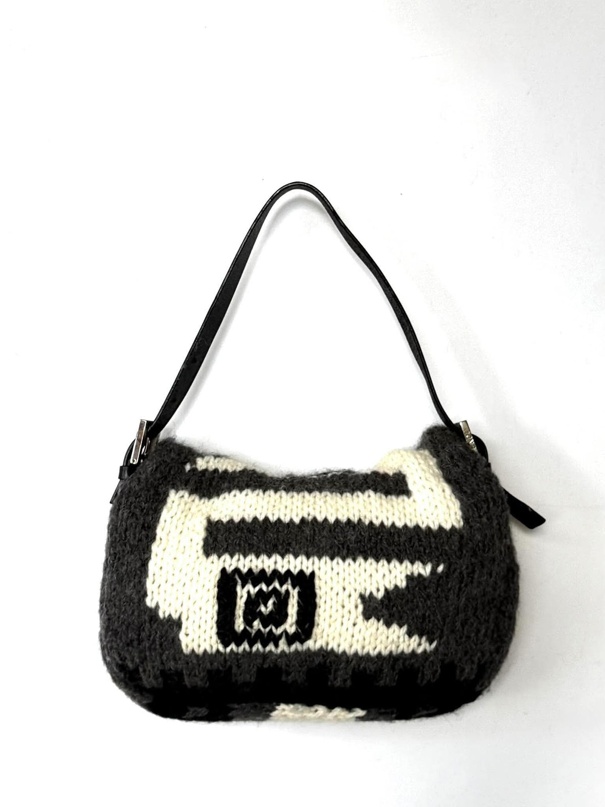 Vintage Fendi F/W1999 Wool Knit Baguette Bag