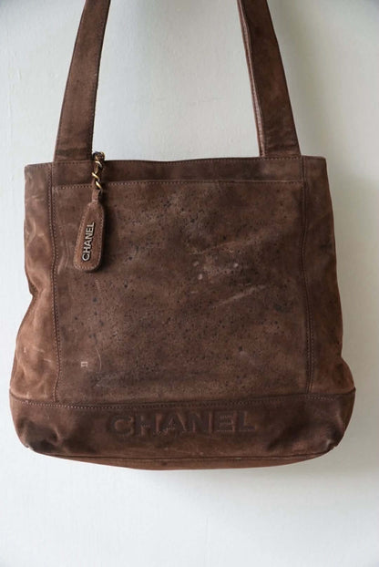 Vintage Chanel Suede Brown Bag