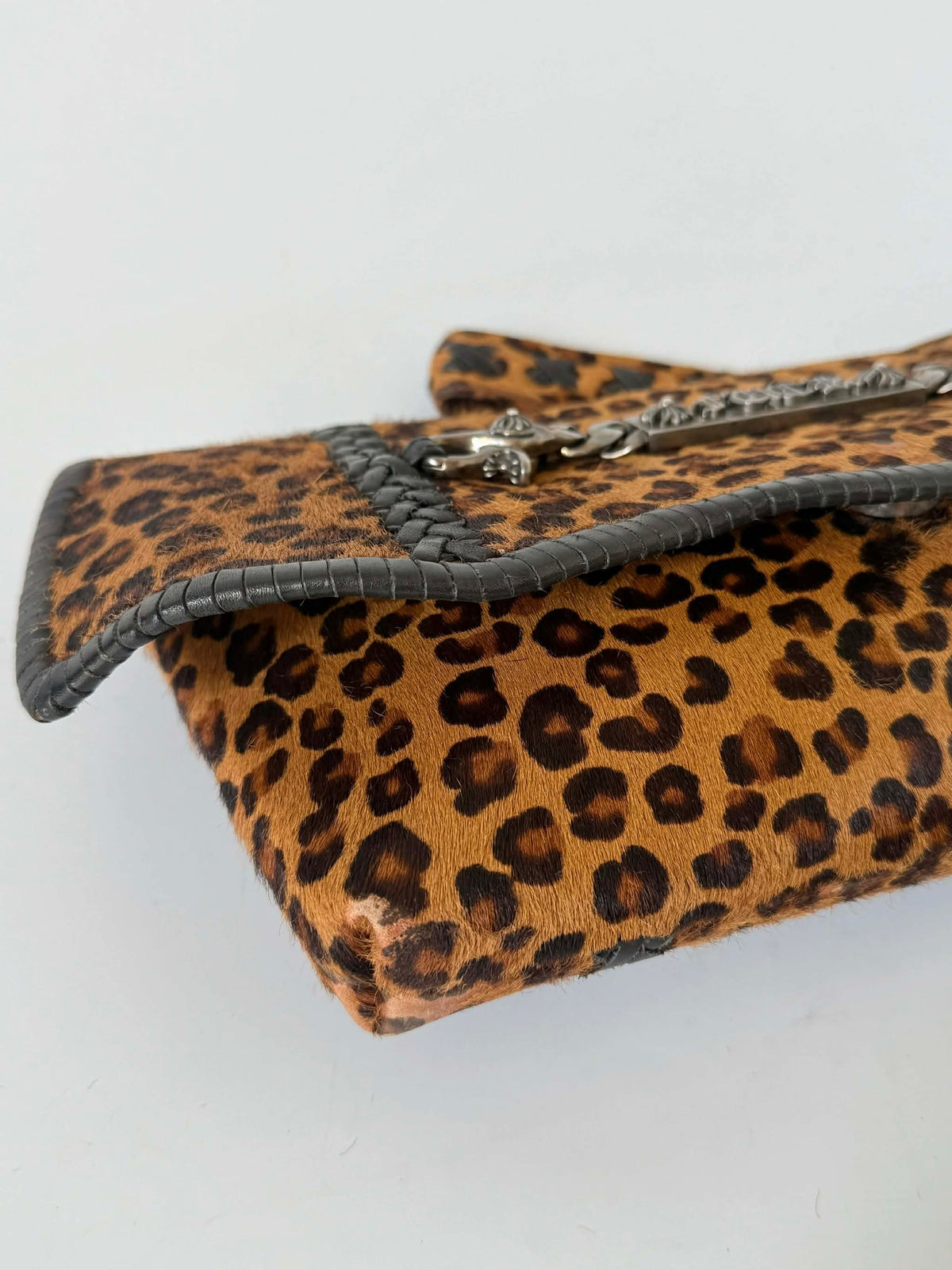 RARE Chrome Hearts Leopard Pony Hair “Fuck you” Clutch Bag
