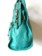 2000’s Balenciaga Torquoise Giant 12 Silver City Bag