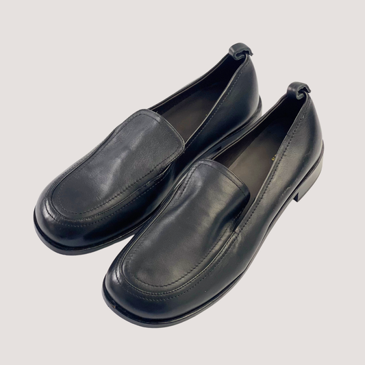 The Row Black Penny Loafers