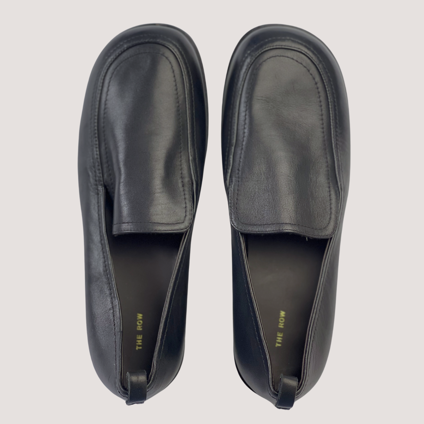 The Row Black Penny Loafers
