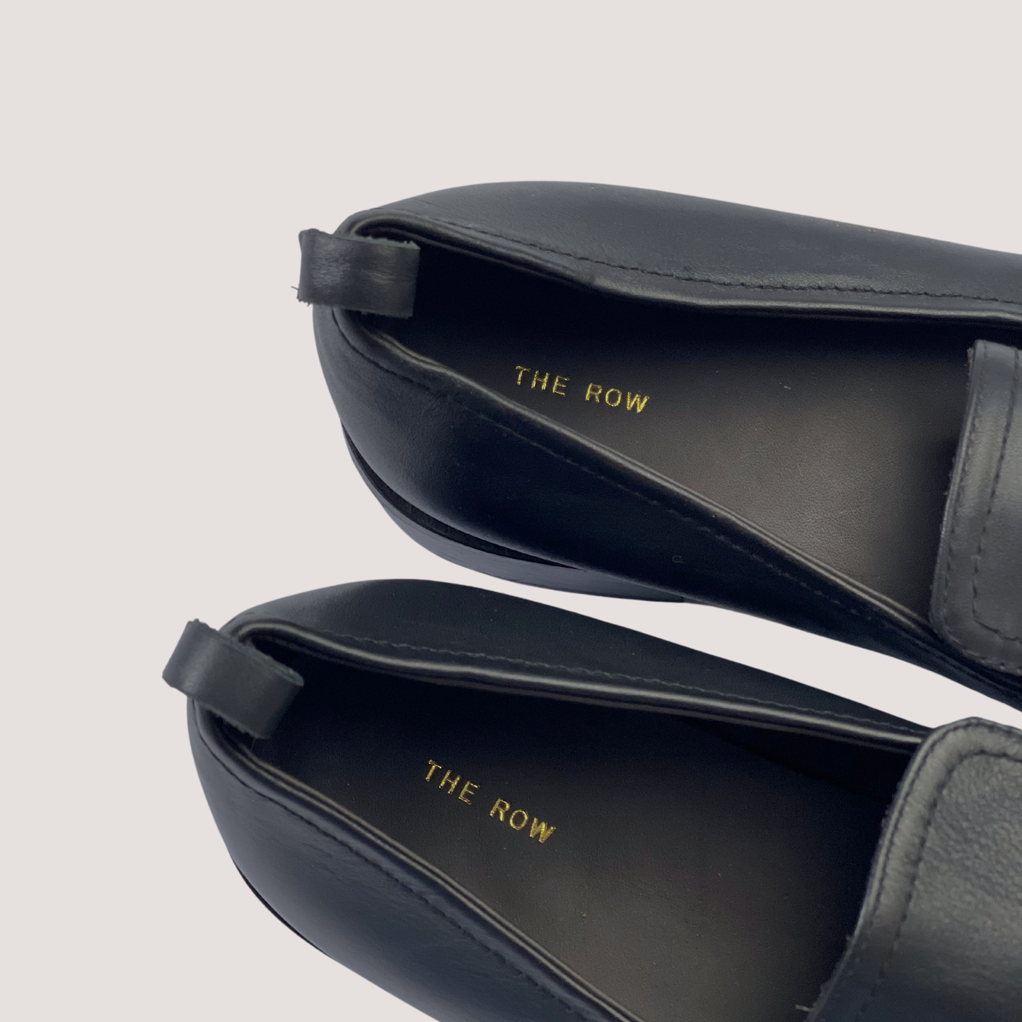 The Row Black Penny Loafers
