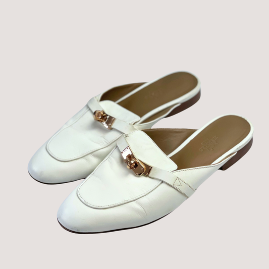 Hermes Kelly OZ lock Mules