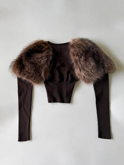 Gucci by Tom Ford F/W 2003 Brown Fur Shrug