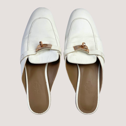 Hermes Kelly OZ lock Mules